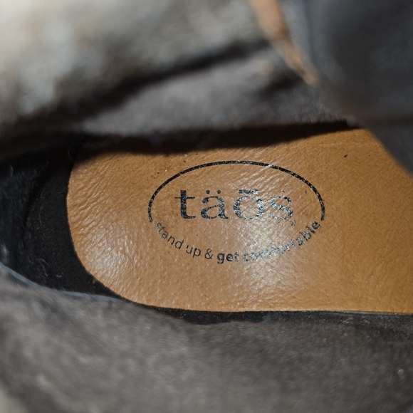 Taos Cutie Lace-up Ankle Boots 37 6-6.5 Choclate Brown Leather Wool Comfort - Picture 11 of 12